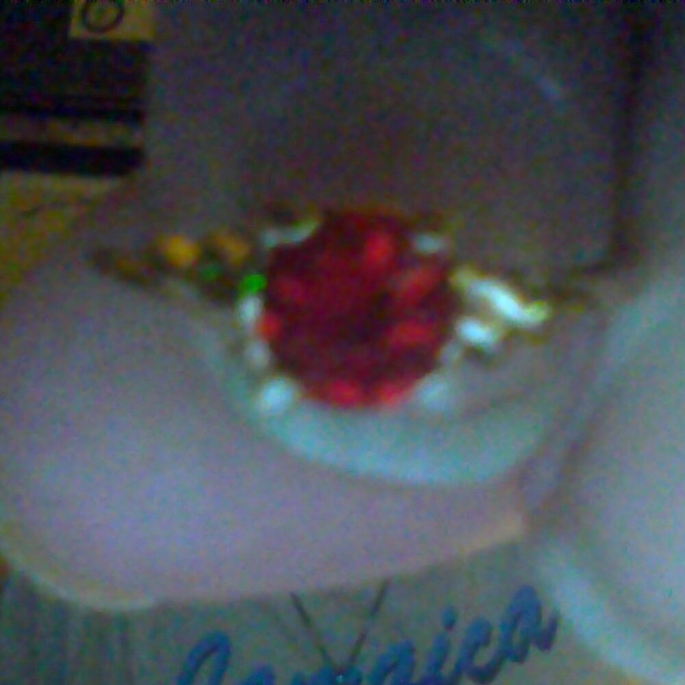 COPY - size 5 gold plated and garnet ring